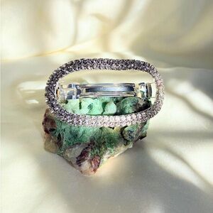 Silver tone and clear rhinestone barrette #glamour #party #festival